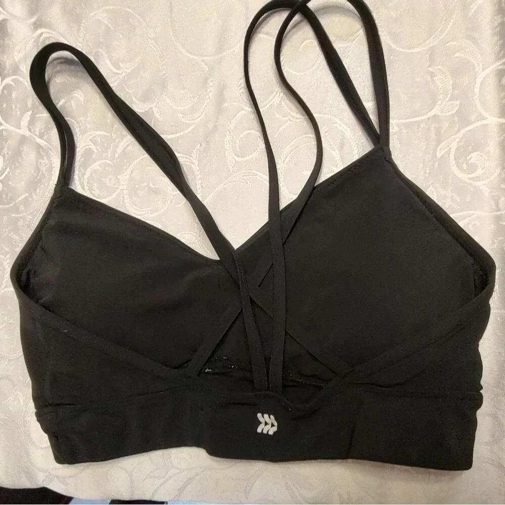 Target Black Women's All In Motion Strappy Bralette Size Medium EUC - Picture 2 of 4